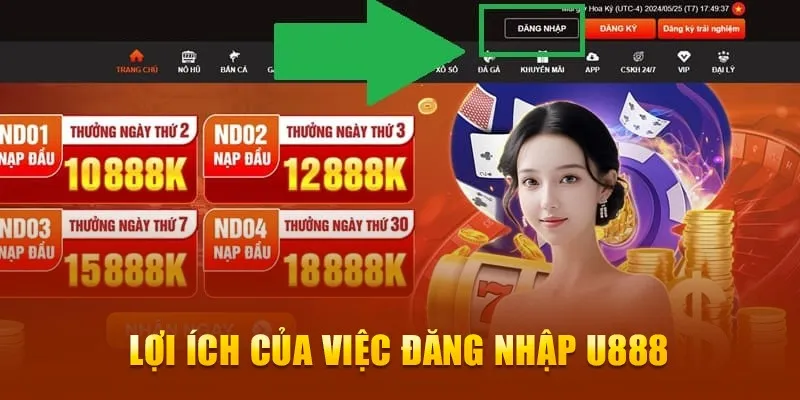 Lợi ích nổi bật khi login nhà cái U888 thành công